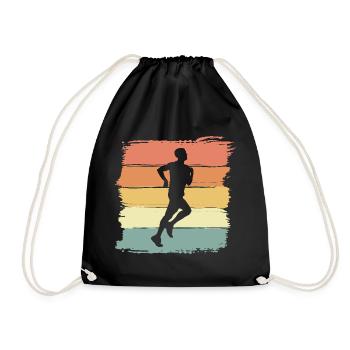Running retro running vintage - Drawstring Bag - black - Front