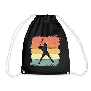 Baseball retro vintage Baseball Legende - Turnbeutel - Schwarz - Vorne