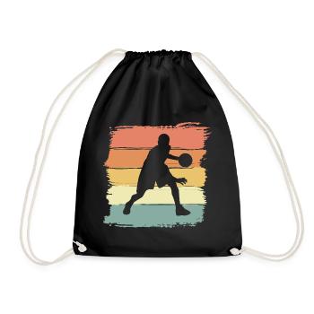 Basketball Retro Vintage Basketball Legend - Drawstring Bag - black - Front