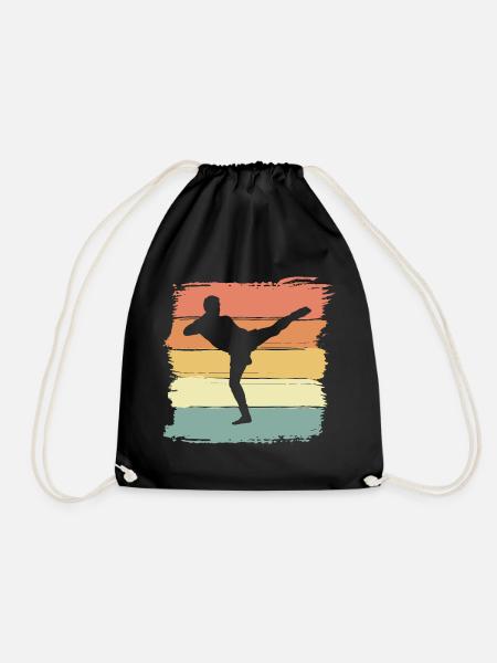 Kickboxen vintage retro Kickboxen Legende - Turnbeutel - Schwarz