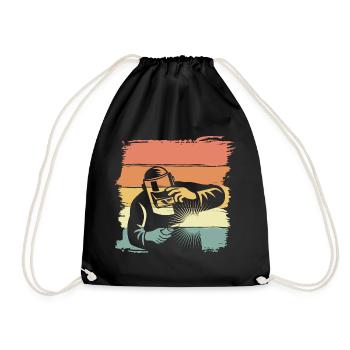 Welding retro vintage welder legend - Drawstring Bag - black - Front