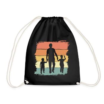 Father's Day retro vintage - Drawstring Bag - black - Front