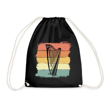 Harpe rétro - Sac de sport léger - noir - Devant