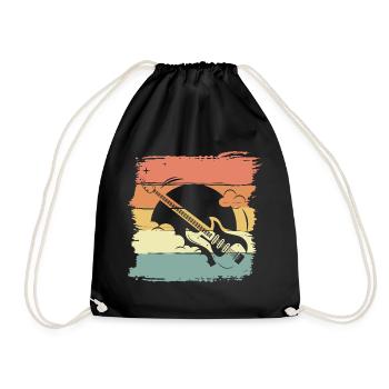 Guitar retro vintage - Drawstring Bag - black - Front