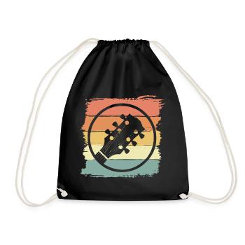Guitar retro vintage - Drawstring Bag - black - Front