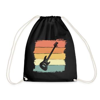 Electric guitar retro vintage - Drawstring Bag - black - Front