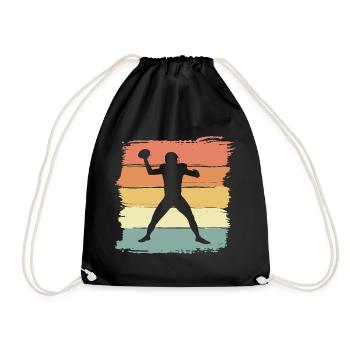 Football retro vintage - Drawstring Bag - black - Front