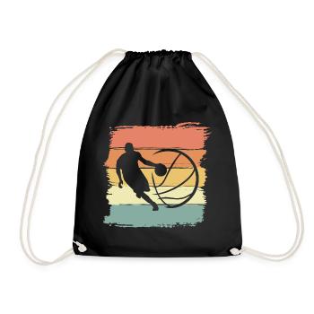 Basketball Retro Vintage - Turnbeutel - Schwarz - Vorne