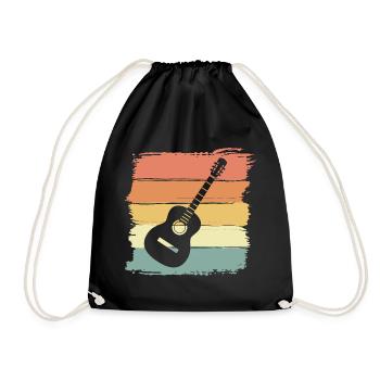 Guitar retro vintage - Drawstring Bag - black - Front
