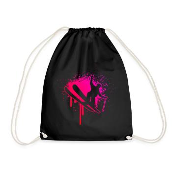 Women Freestyle Ski Freestyle Ski Jumping - Drawstring Bag - black - Front