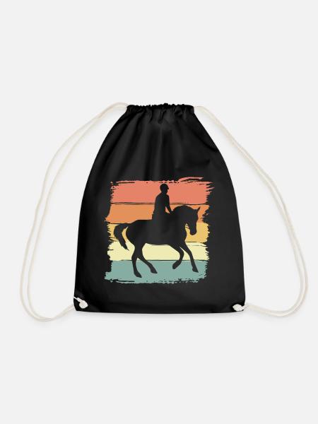 Reiten Retro - Turnbeutel - Schwarz
