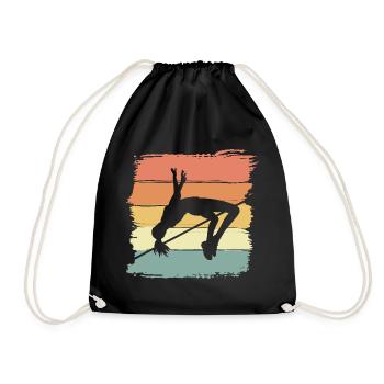 Hochsprung Frauen Hochsprung Retro - Turnbeutel - Schwarz - Vorne