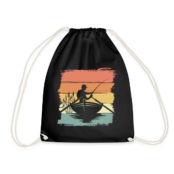 Pêche Pêche rétro vintage - Sac de sport léger - noir - Devant