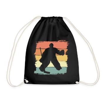 Gardien de but de hockey sur glace rétro - Sac de sport léger - noir - Devant