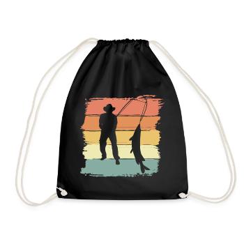Pêche Pêche rétro vintage - Sac de sport léger - noir - Devant