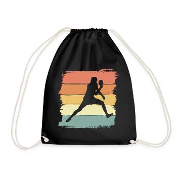 Tennis de table rétro vintage - Sac de sport léger - noir - Devant