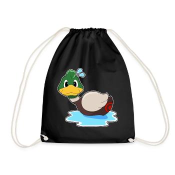 Ente Schwimmen - Turnbeutel - Schwarz - Vorne