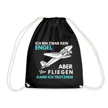 Fliegen kann ich trotzdem - Turnbeutel - Schwarz - Vorne