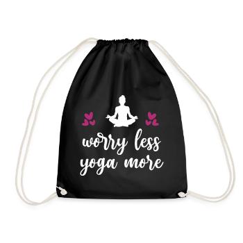 Worry Less Yoga More - Drawstring Bag - black - Front