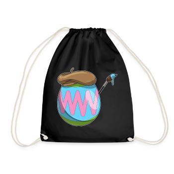 Osterei Ostern Malen  - Turnbeutel - Schwarz - Vorne