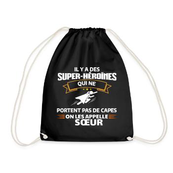 Héroïnes non capes illustrées - Sac de sport léger - noir - Devant