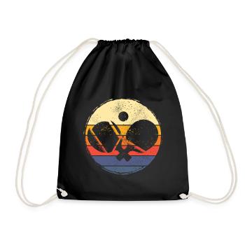 Table tennis, table tennis racket, table tennis ball - Drawstring Bag - black - Front