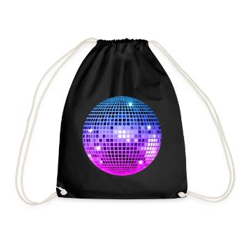 Premium Trendy Disco Ball - Drawstring Bag - black - Front