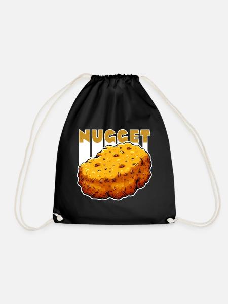 Nugget-Liebe Chicken Nugget - Turnbeutel - Schwarz