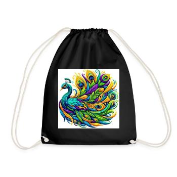 Peacock - Drawstring Bag - black - Front