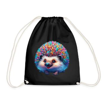 Igel - Turnbeutel - Schwarz - Vorne