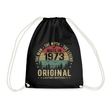 Original 1973 Retro 1973 Geburtstagsgeschenk 1973 - Turnbeutel - Schwarz - Vorne