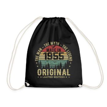 Original 1955 Retro 1955 Geburtstagsgeschenk 1955 - Turnbeutel - Schwarz - Vorne