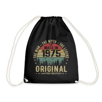 Original 1975 Retro 1975 Geburtstagsgeschenk 1975 - Turnbeutel - Schwarz - Vorne