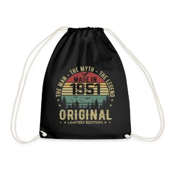 Original 1951 Retro 1951 Cadeau Anniversaire 1951 - Sac de sport léger - noir - Devant