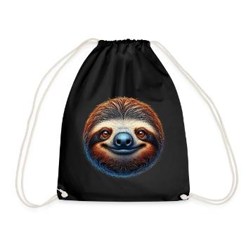 Sloth - Drawstring Bag - black - Front