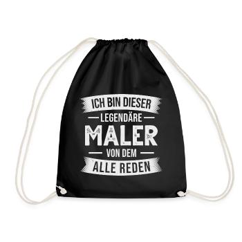 Maler Lackierer Malermeister Malerbetrieb - Turnbeutel - Schwarz - Vorne