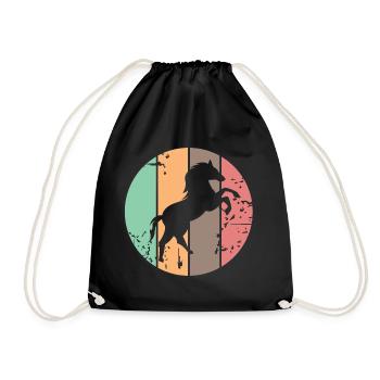 Icônes d’illustration d’animaux de galop de chevaux de couleurs rétro - Sac de sport léger - noir - Devant