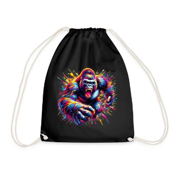 Gorilla - Drawstring Bag - black - Front