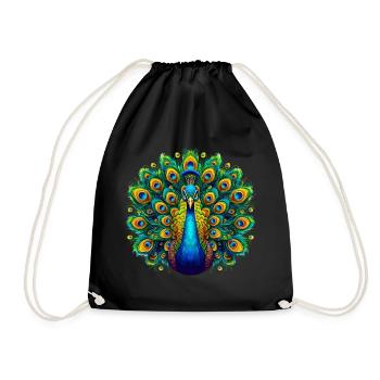 Peacock - Drawstring Bag - black - Front