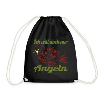 Ein Laternen Fisch - Turnbeutel - Schwarz - Vorne
