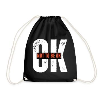 Assertive Protest Graphic T-Shirt - Drawstring Bag - black - Front