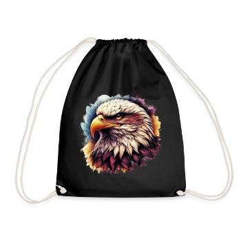 Adler - Turnbeutel - Schwarz - Vorne