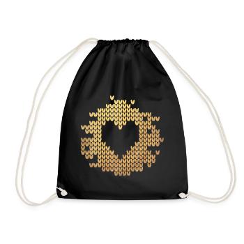 Coeur Doré Tricots Cabane Magique Luxe Amour Amour - Sac de sport léger - noir - Devant