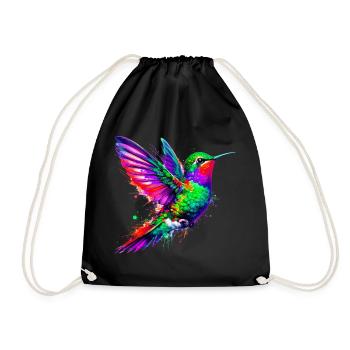 Kolibri - Turnbeutel - Schwarz - Vorne