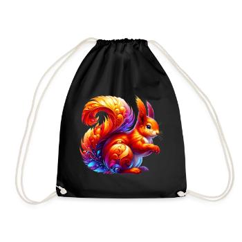 Squirrel - Drawstring Bag - black - Front