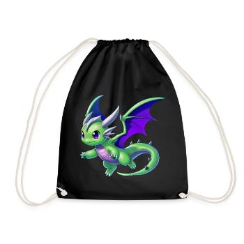Dragon - Drawstring Bag - black - Front