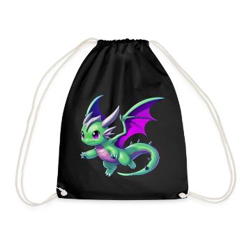 Dragon - Drawstring Bag - black - Front