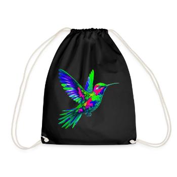 Hummingbird - Drawstring Bag - black - Front