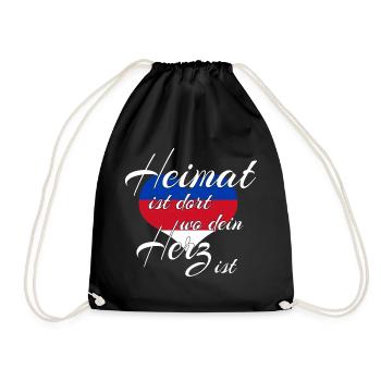 - blue, red, white - Drawstring Bag - black - Front