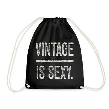 Vintage Design Is Sexy Distressed Effect - Drawstring Bag - black - Front
